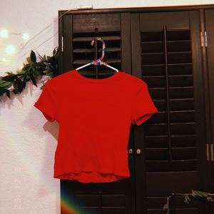 H&M Bright Red Crop Top.